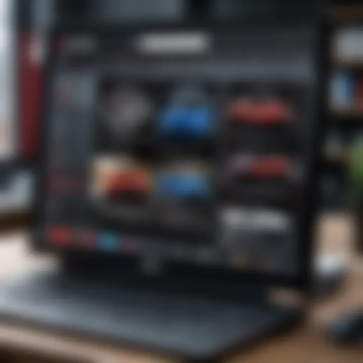 Automobile parts catalog on a computer screen