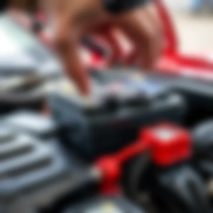 Close-up of a car battery