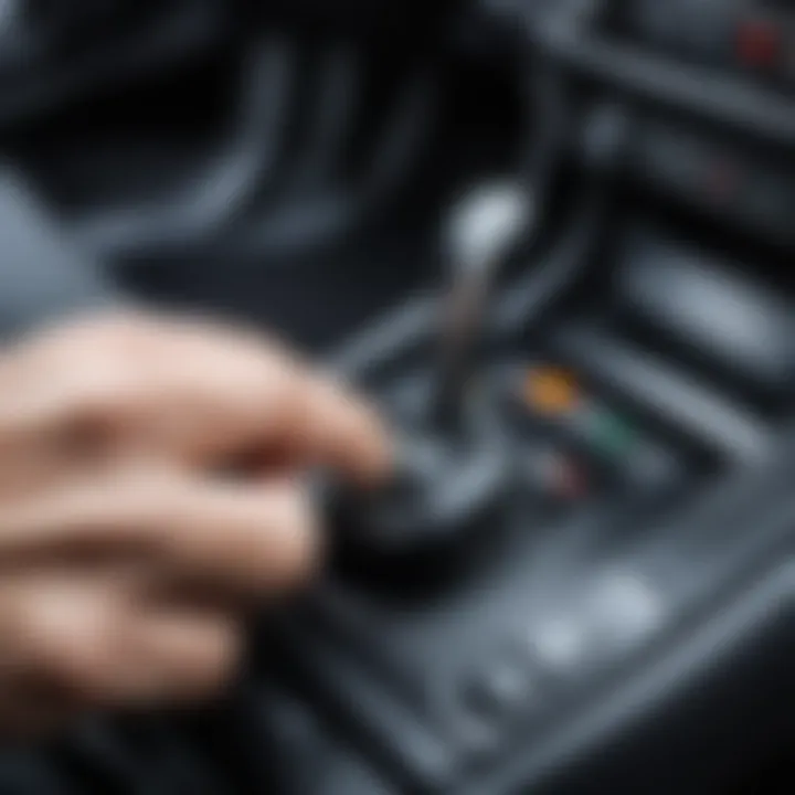 Close-up of a car ignition switch