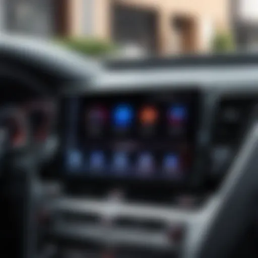 Dashboard display showing car stereo settings