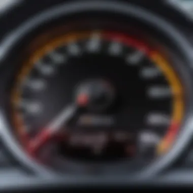 Dashboard view of a car with speedometer at 100-120 km/h