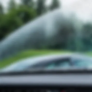 Condensation on car windows during rain