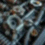 Close-up of engine components showing potential wear