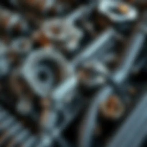 Close-up of engine components showing potential wear