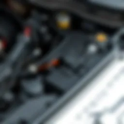Chevrolet Lacetti engine compartment highlighting the location of the camshaft sensor
