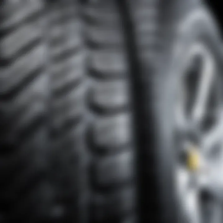 Close-up view of a Chevrolet Lacetti tire with tread pattern