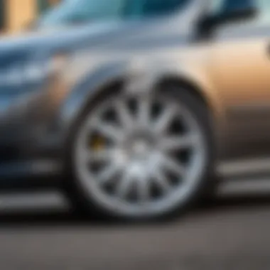 Side profile of a Chevrolet Lacetti showcasing tire fitment.