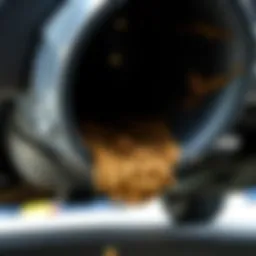 Clogged exhaust system with residue