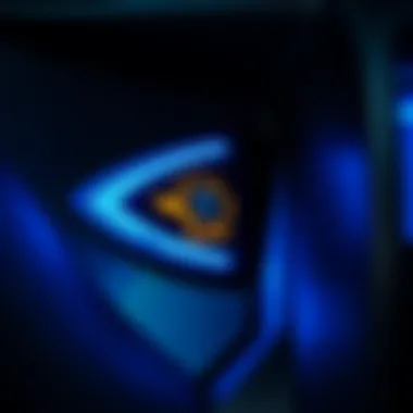 Close-up of a blue warning light