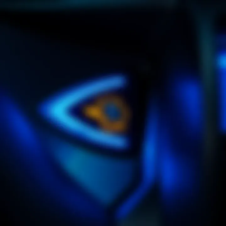 Close-up of a blue warning light