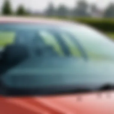 Close-up view of Chevrolet Lacetti windshield glass showcasing clarity and quality