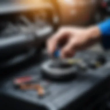 Mechanic using advanced tools for vehicle maintenance