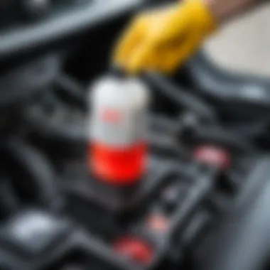 Draining Coolant from Kia Spectra Coolant being drained from Kia Spectra