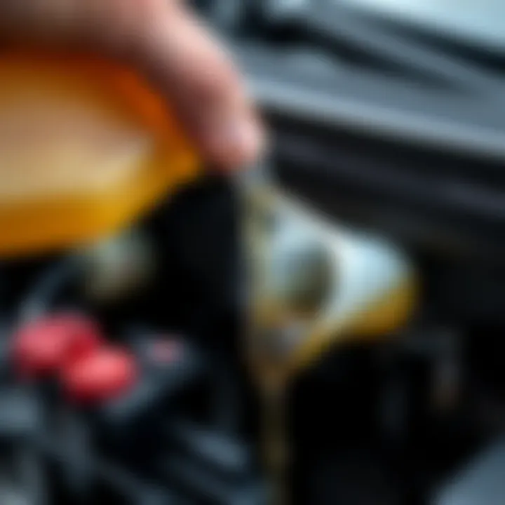 Coolant draining from vehicle