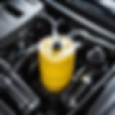 Close-up of a coolant reservoir in a Chevrolet Lacetti