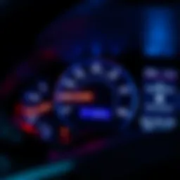 Dashboard indicator showing blue light