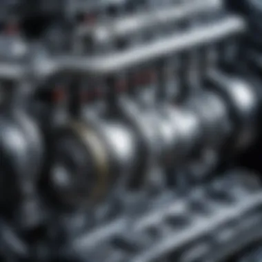 Close-up of a diesel engine showing intricate components