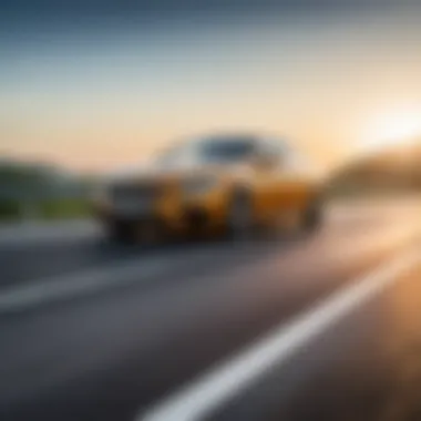 Car on Highway and Heat Dissipation Highway view with a car demonstrating heat dissipation