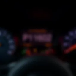 Error code display on a vehicle dashboard