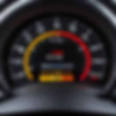 Close-up of Kia Rio 1.4 dashboard showing fuel metrics