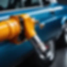 Detailed view of a fuel pump and its components