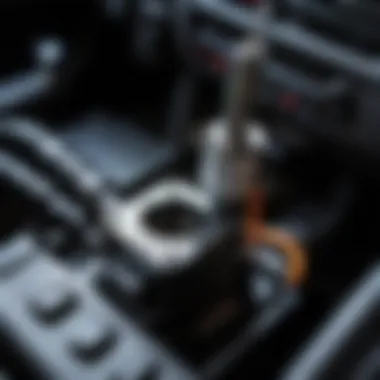 Close-up of an ignition coil in a vehicle