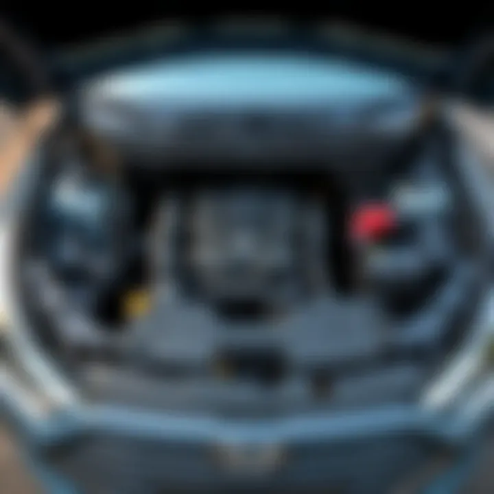 View of Hyundai Accent engine bay