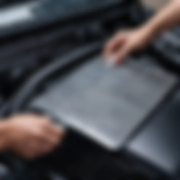 Installation process of a thermal mask on a car radiator