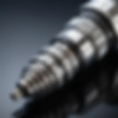 Close-up of iridium spark plug highlighting its design