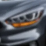 Close-up view of a Kia Ceed headlight