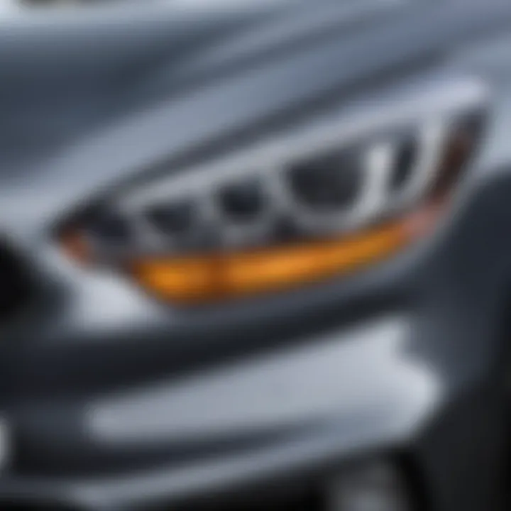 Close-up view of a Kia Ceed headlight