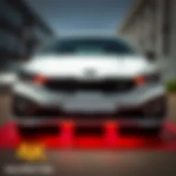 Kia Spectra with installed spacers showcasing enhanced stability