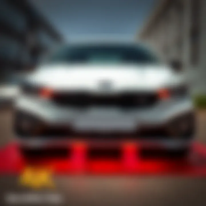 Kia Spectra with Enhanced Stability Kia Spectra with installed spacers showcasing enhanced stability