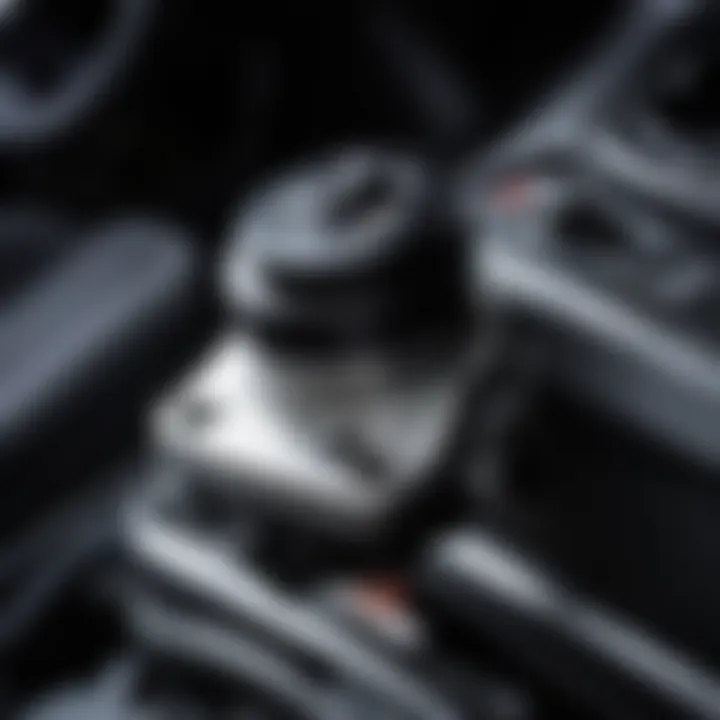 Detailed view of Kia Spectra master brake cylinder