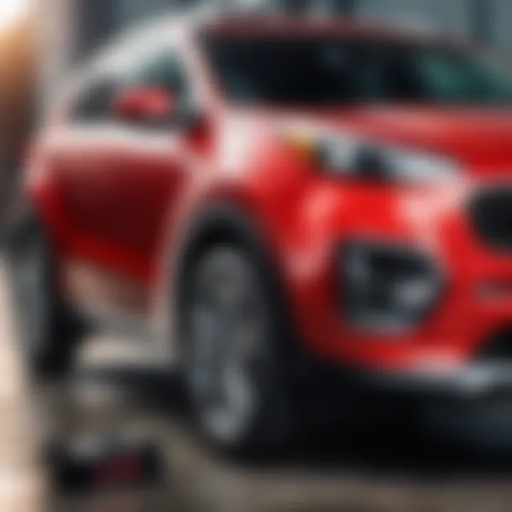 Illustration of brake pad installation on Kia Sportage IV