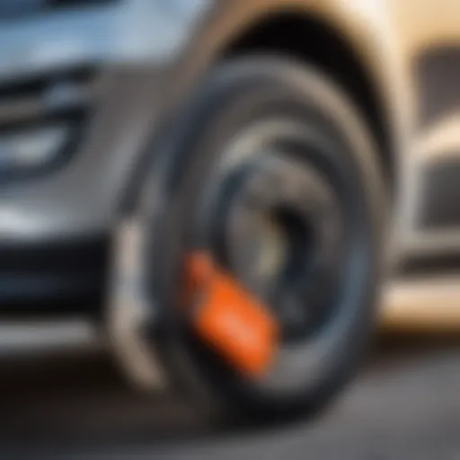 Close-up view of Kia Sportage IV rear brake pads