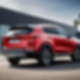 Rear view of Kia Sportage showcasing its aerodynamic design
