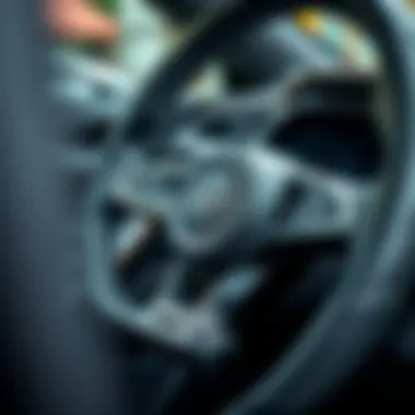 Detailed view of the steering assembly