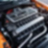 Close-up of a car engine with overheating issues