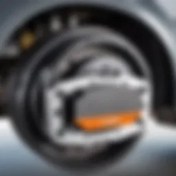 Detailed view of rear brake pads for Logan vehicles