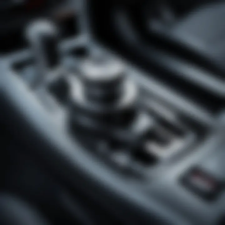 Close-up of a manual transmission gear lever