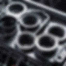 Detailed view of a valve cover showcasing oil seals