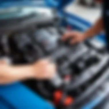 Mechanic diagnosing Hyundai Elantra engine