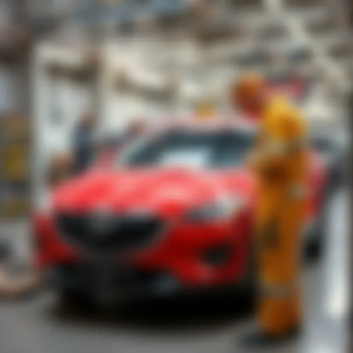 Mechanic troubleshooting a Mazda CX-7