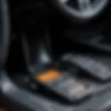 Detailed view of vehicle pedals showcasing their mechanics