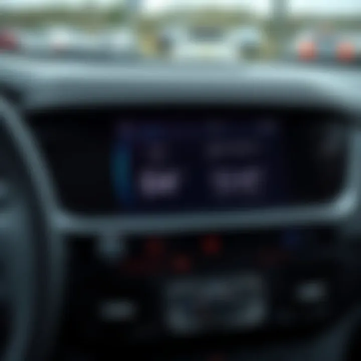 Close-up of the vehicle's infotainment system