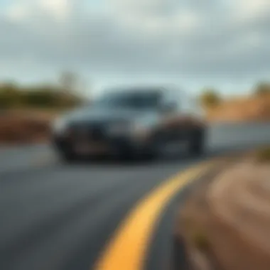 Mitsubishi Lancer in Action Mitsubishi Lancer in action on a winding road