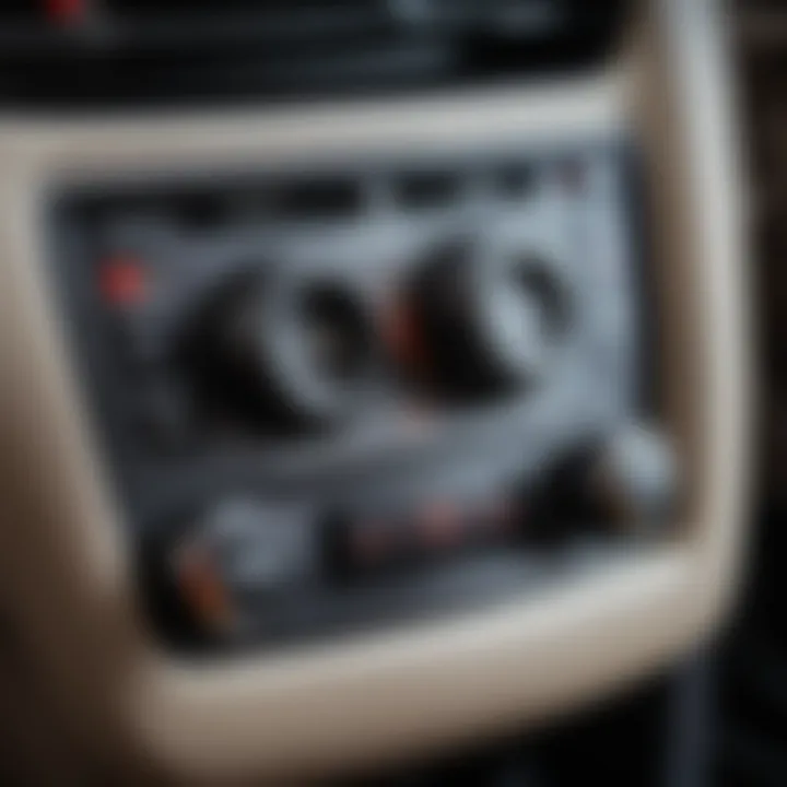 Close-up of Nissan Almera seat heating controls