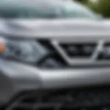 Close-up of Nissan Qashqai windshield washer system