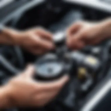 Mechanic diagnosing oil pressure issues in a vehicle